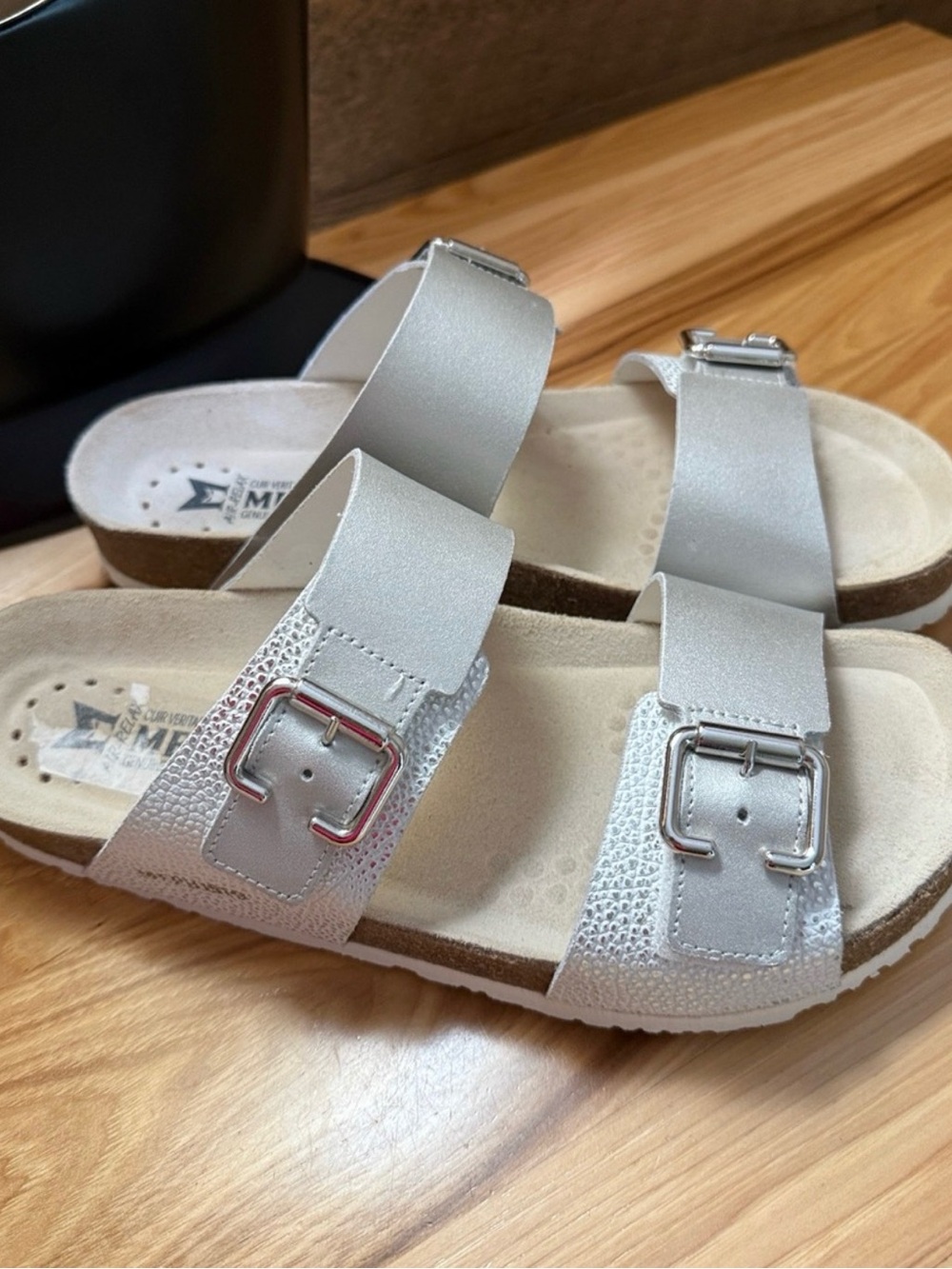 Mephisto Women’s Double-Buckle Sandals in Silver
